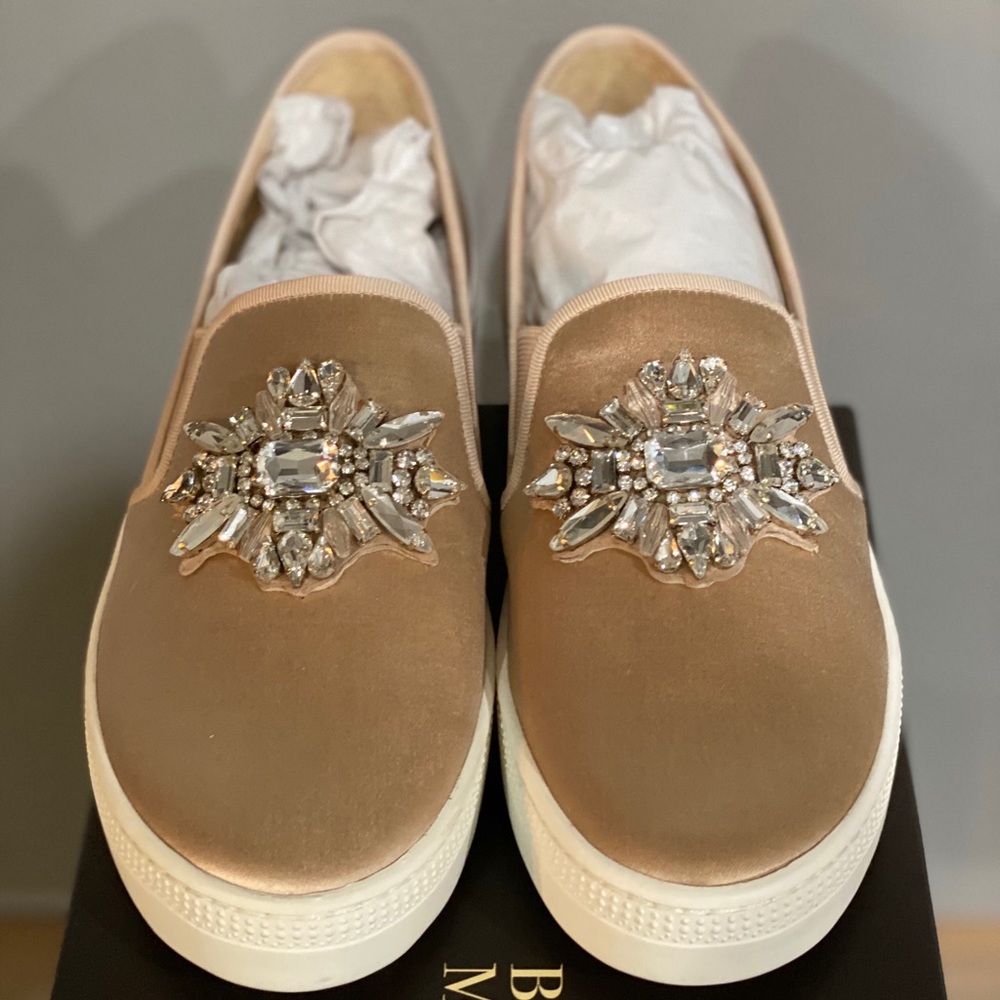 Badgley Mischka Barre Embellished Slip-on Sneakers